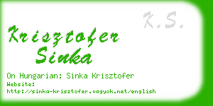 krisztofer sinka business card